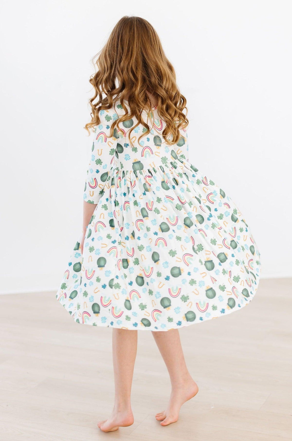 Luck of the Irish 3/4 Sleeve Pocket Twirl Dress 8