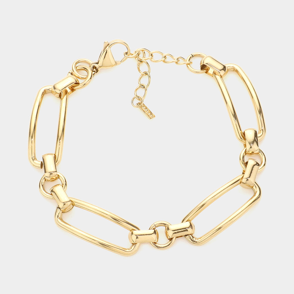 18K Gold Dipped Stainless Steel Premium Handmade Chain Link Bracelet 5