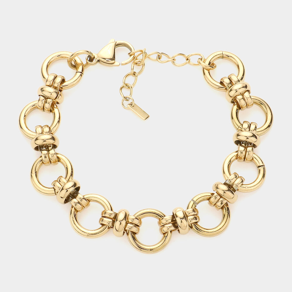 18K Gold Dipped Stainless Steel Premium Handmade Chain Link Bracelet 3