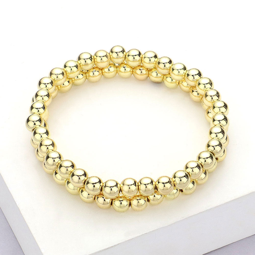 Stainless Steel Ball Stretch Multi Layered Bracelets 1