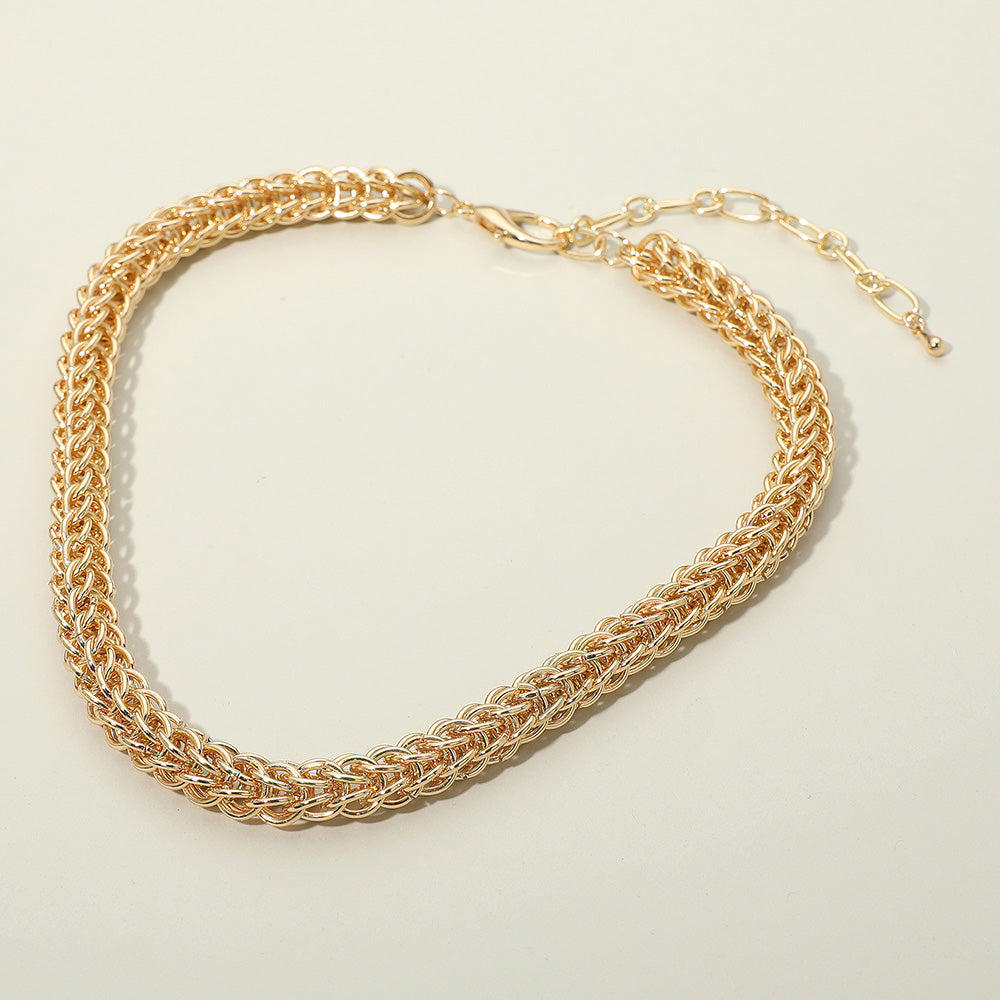 Thick Braided Metal Chain Necklace 1