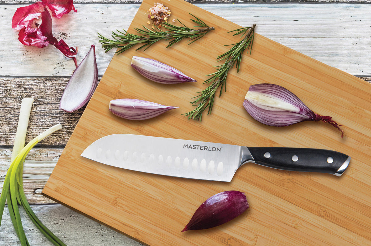 MASTERPAN Santoku Knife With Stainless Steel blade & Cover, 7" (18cm) 2