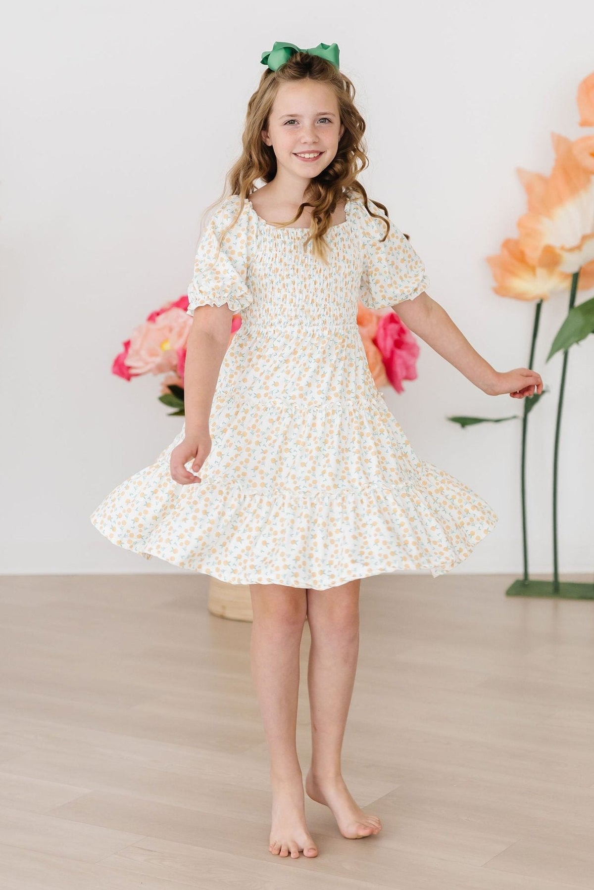 Marvelous Marigolds Smocked Ruffle Dress 6