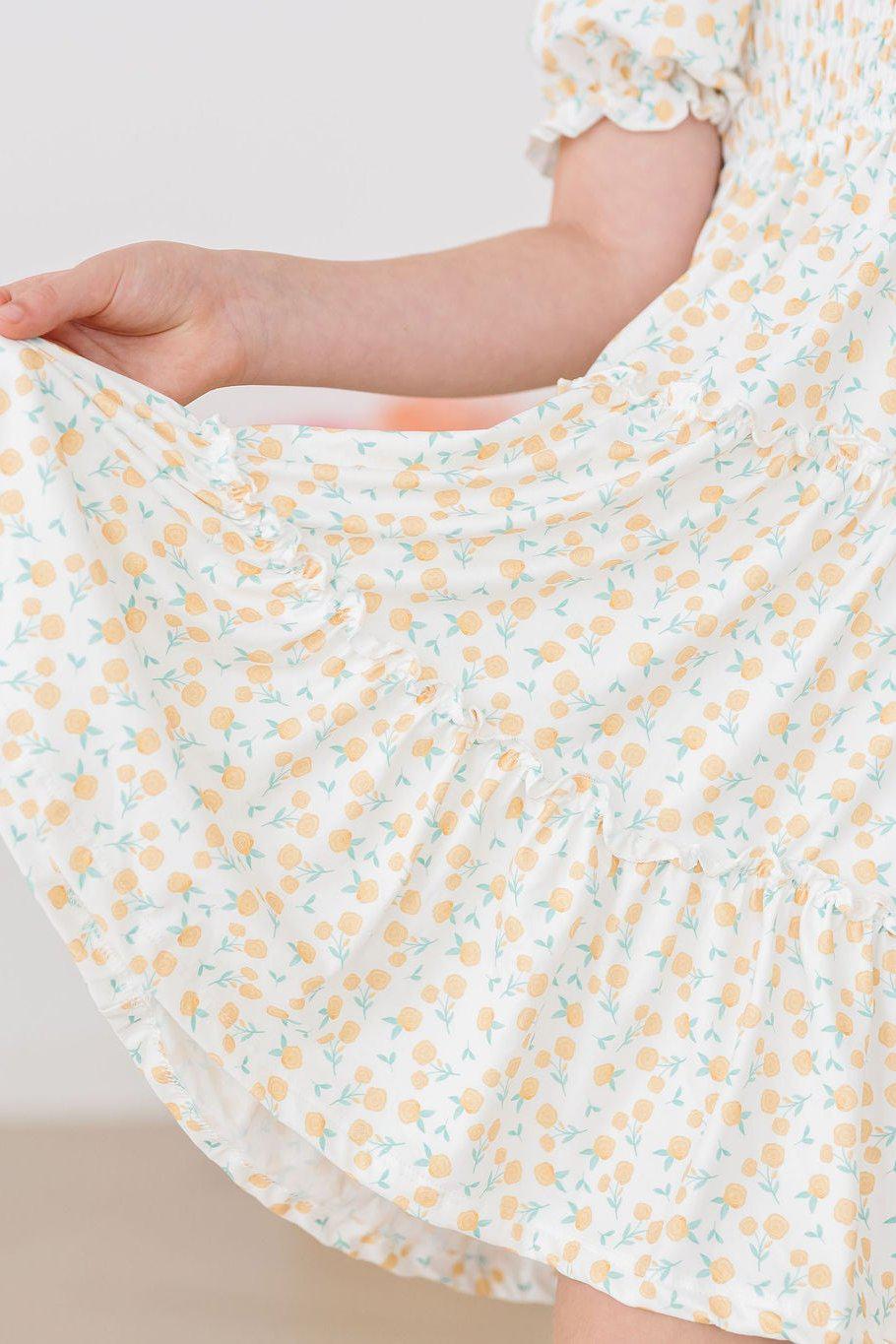 Marvelous Marigolds Smocked Ruffle Dress 9