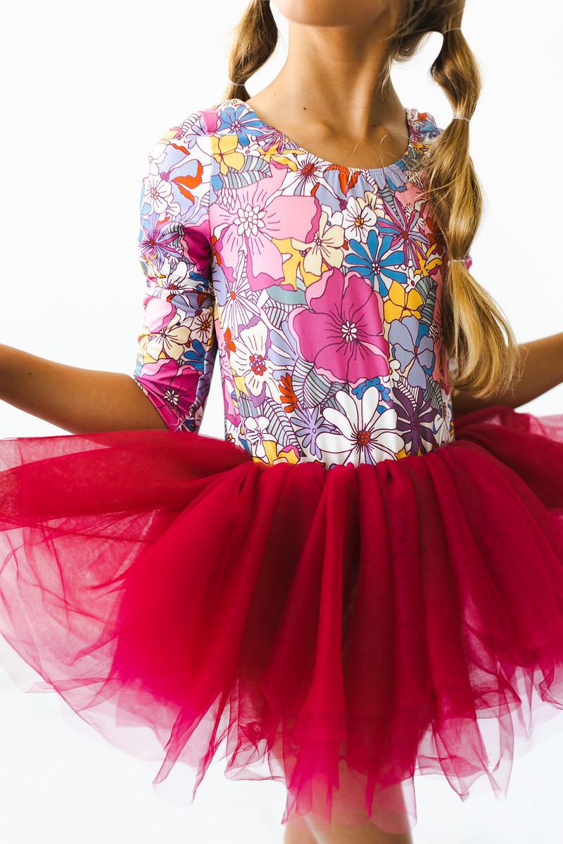Mauve What's Up Buttercup 3/4 Tutu Leotard 1