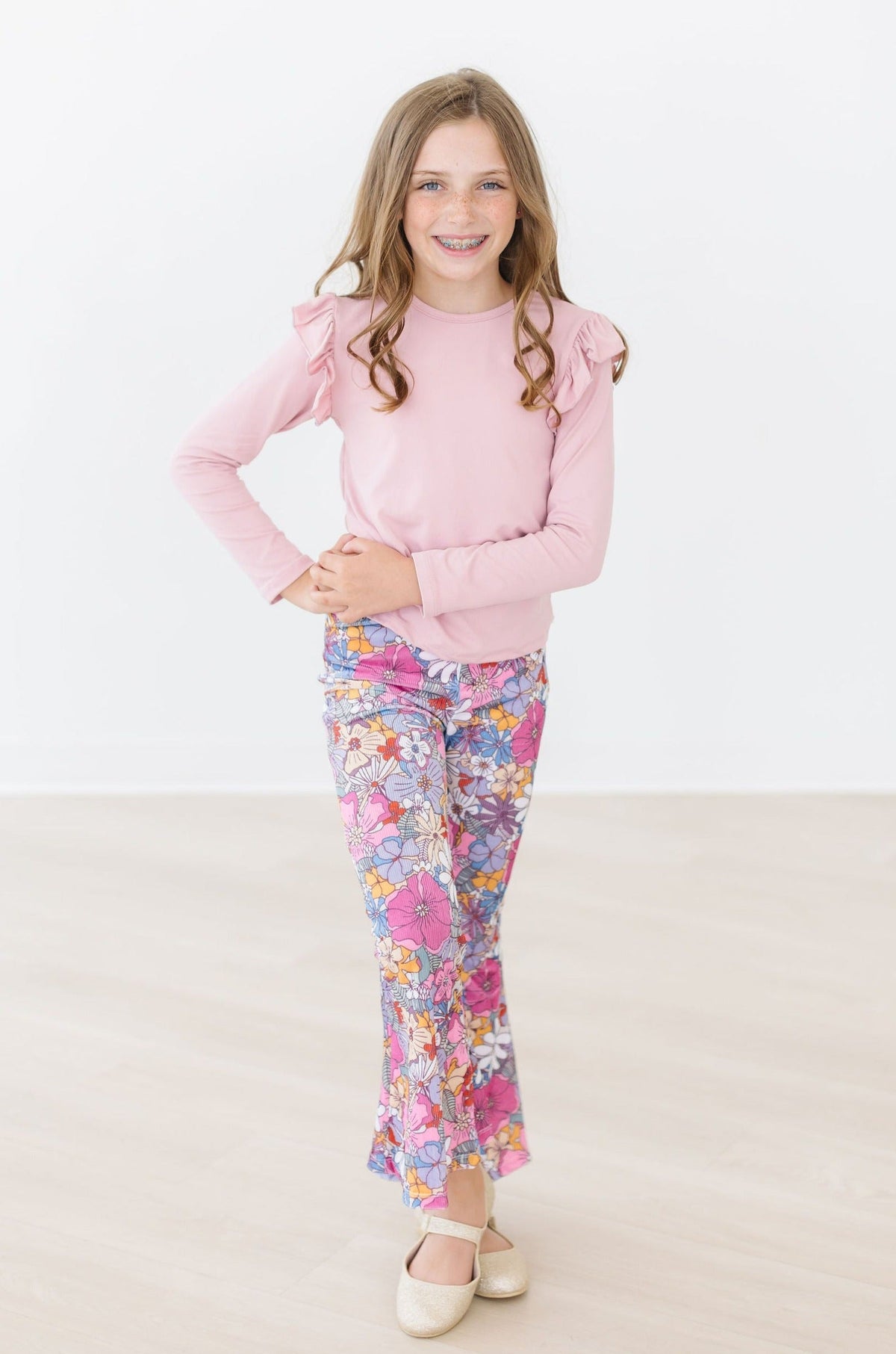Mauve What's Up Buttercup Ribbed Velvet Bells 3
