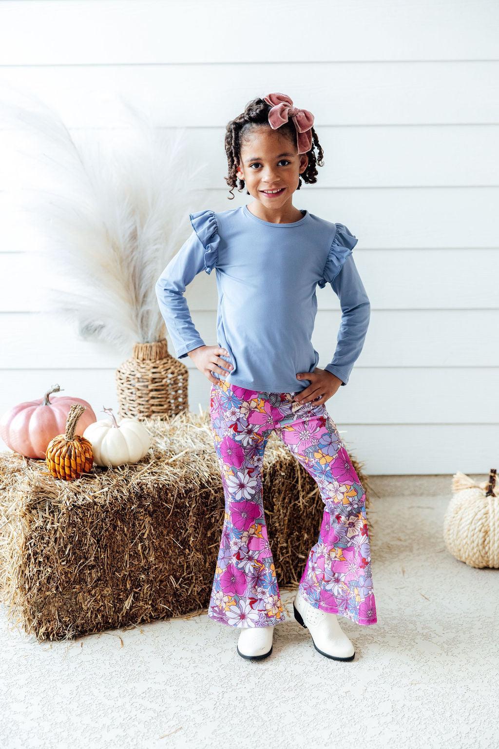 Mauve What's Up Buttercup Ribbed Velvet Bells 1