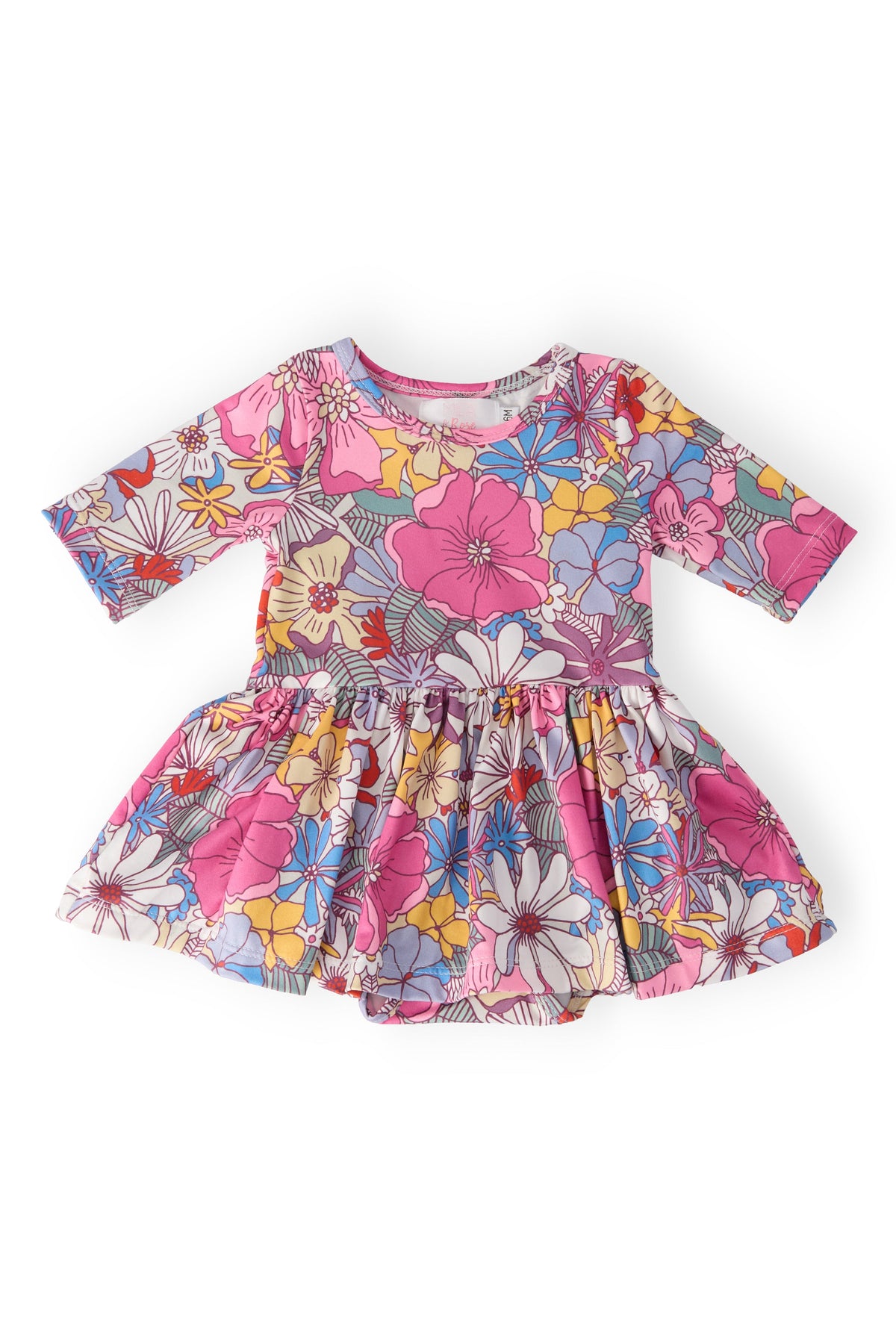 Mauve What's Up Buttercup 3/4 Sleeve Twirl Bodysuit 1