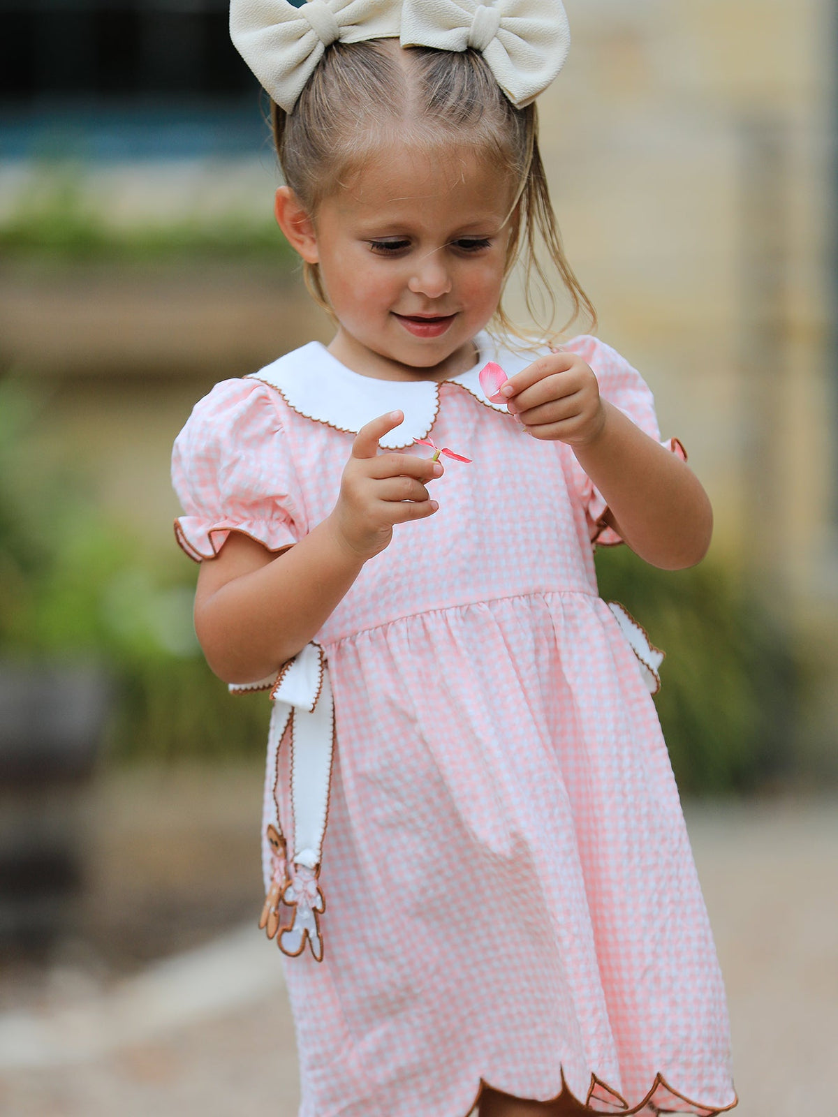 Christmas Girls Gingerbread Peter Pan Collar Dress 6