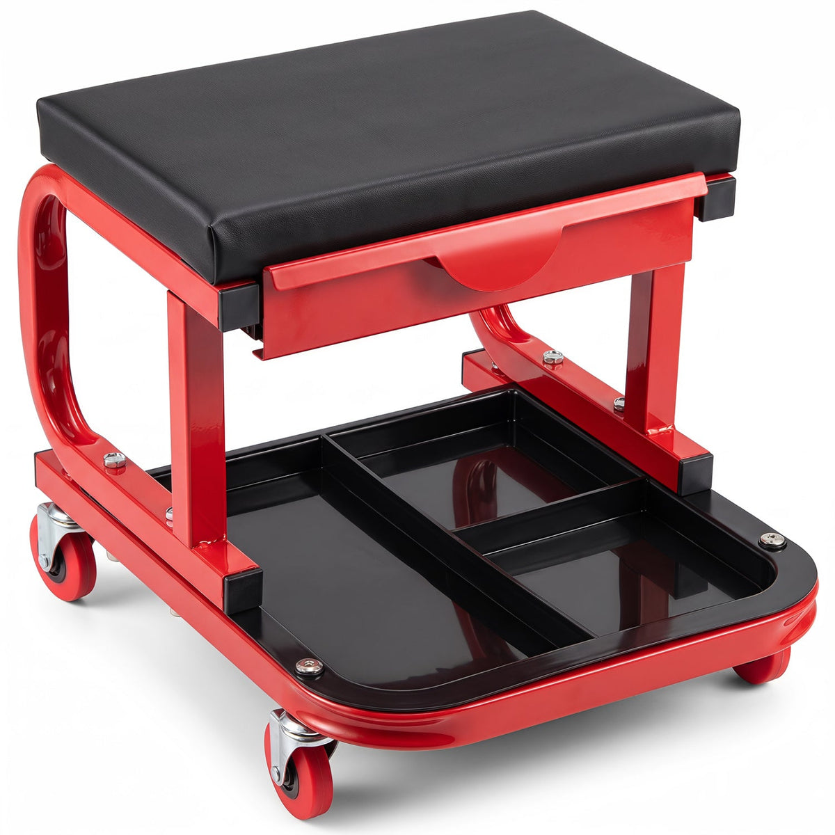 Mechanic Rolling Stool with Tool Trays and Magnetic Drawer 4