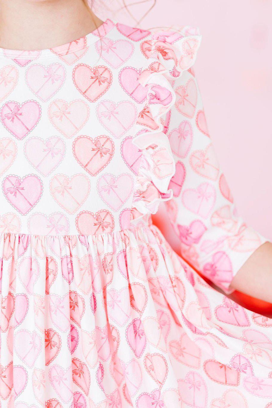 Melt My Heart 3/4 Sleeve Ruffle Twirl Dress 2