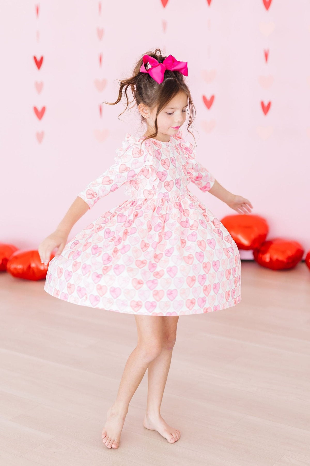 Melt My Heart 3/4 Sleeve Ruffle Twirl Dress 7