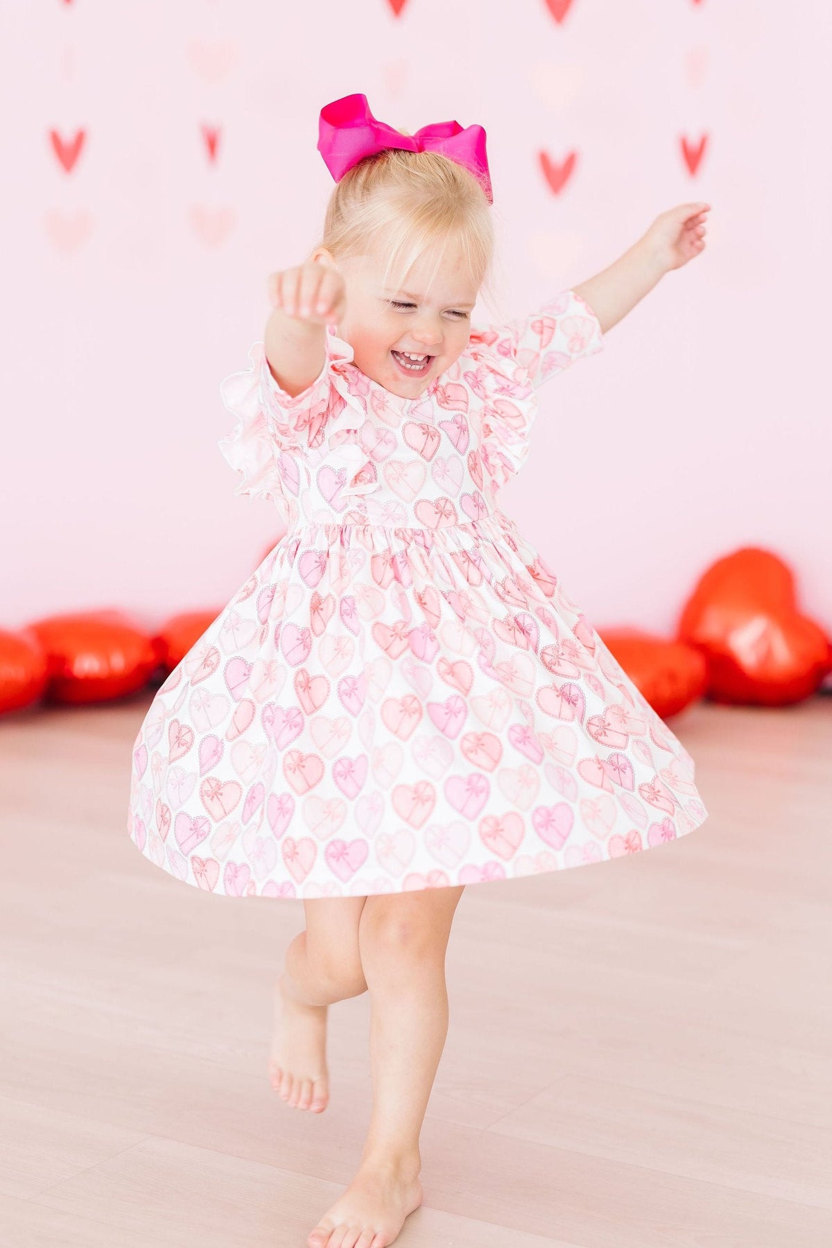 Melt My Heart 3/4 Sleeve Ruffle Twirl Dress 1