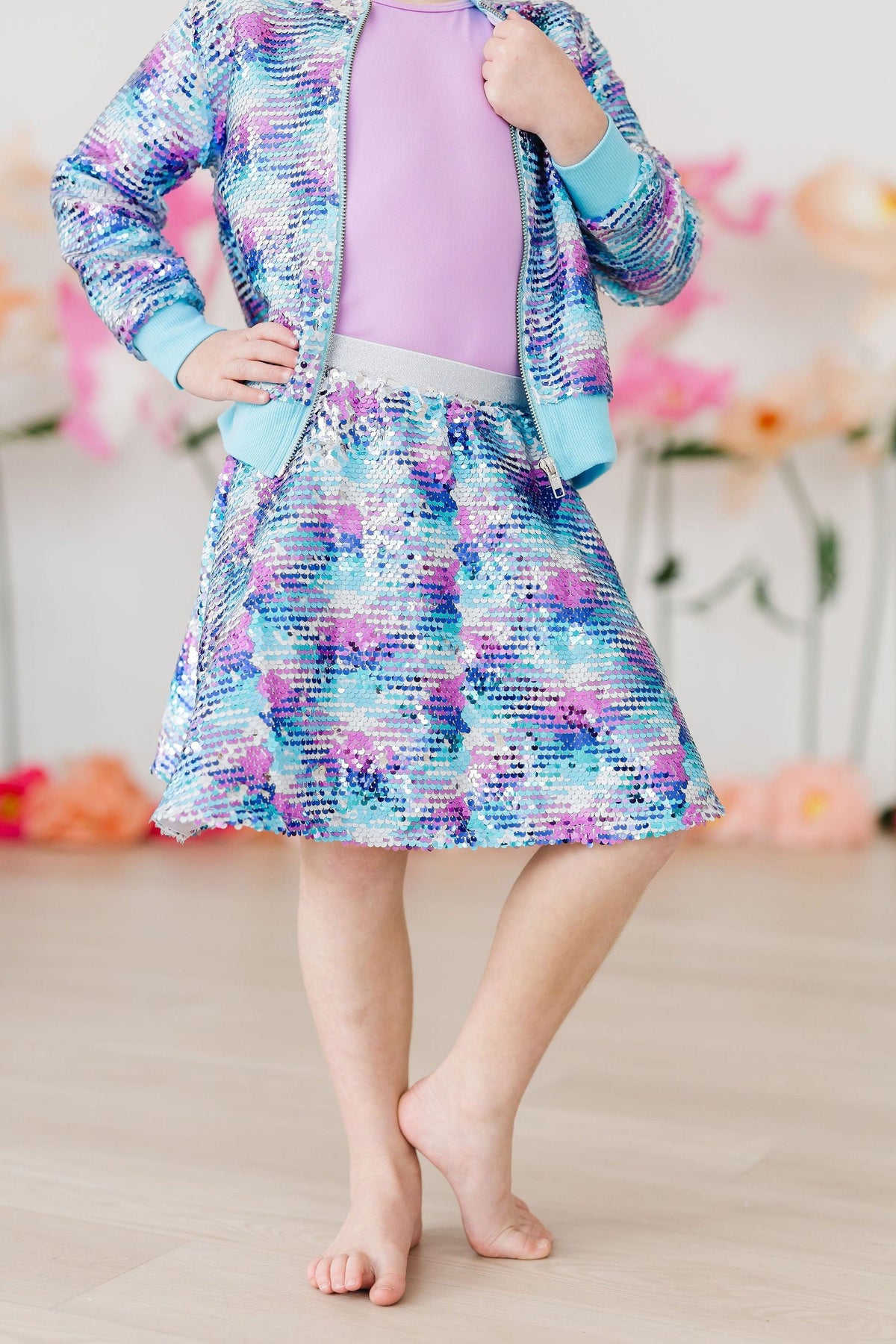 Mermaid Flip Sequin Twirl Skort 4