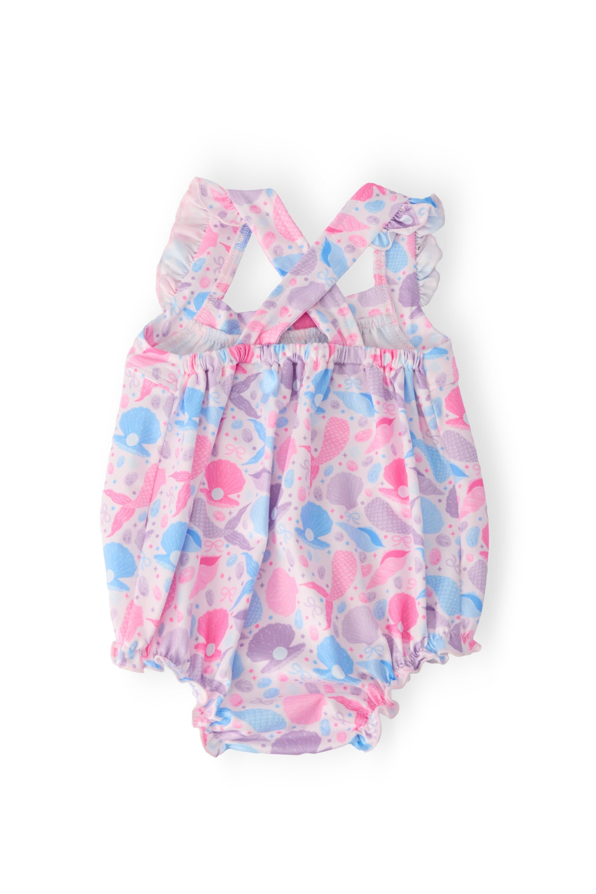 Mermaid Tails Ruffle Cross Back Romper 2