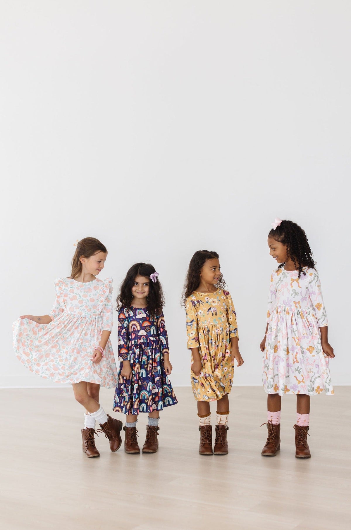 Midnight Rainbow 3/4 Sleeve Pocket Twirl Dress 4
