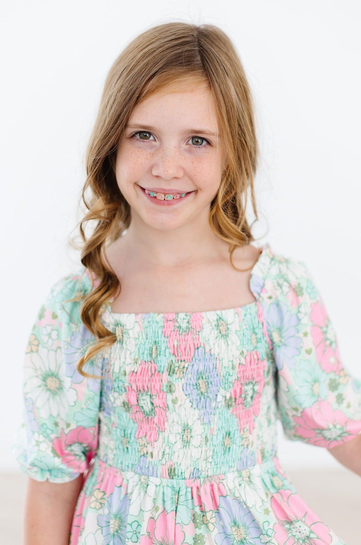 Minty Meadow Smocked Ruffle Dress 5