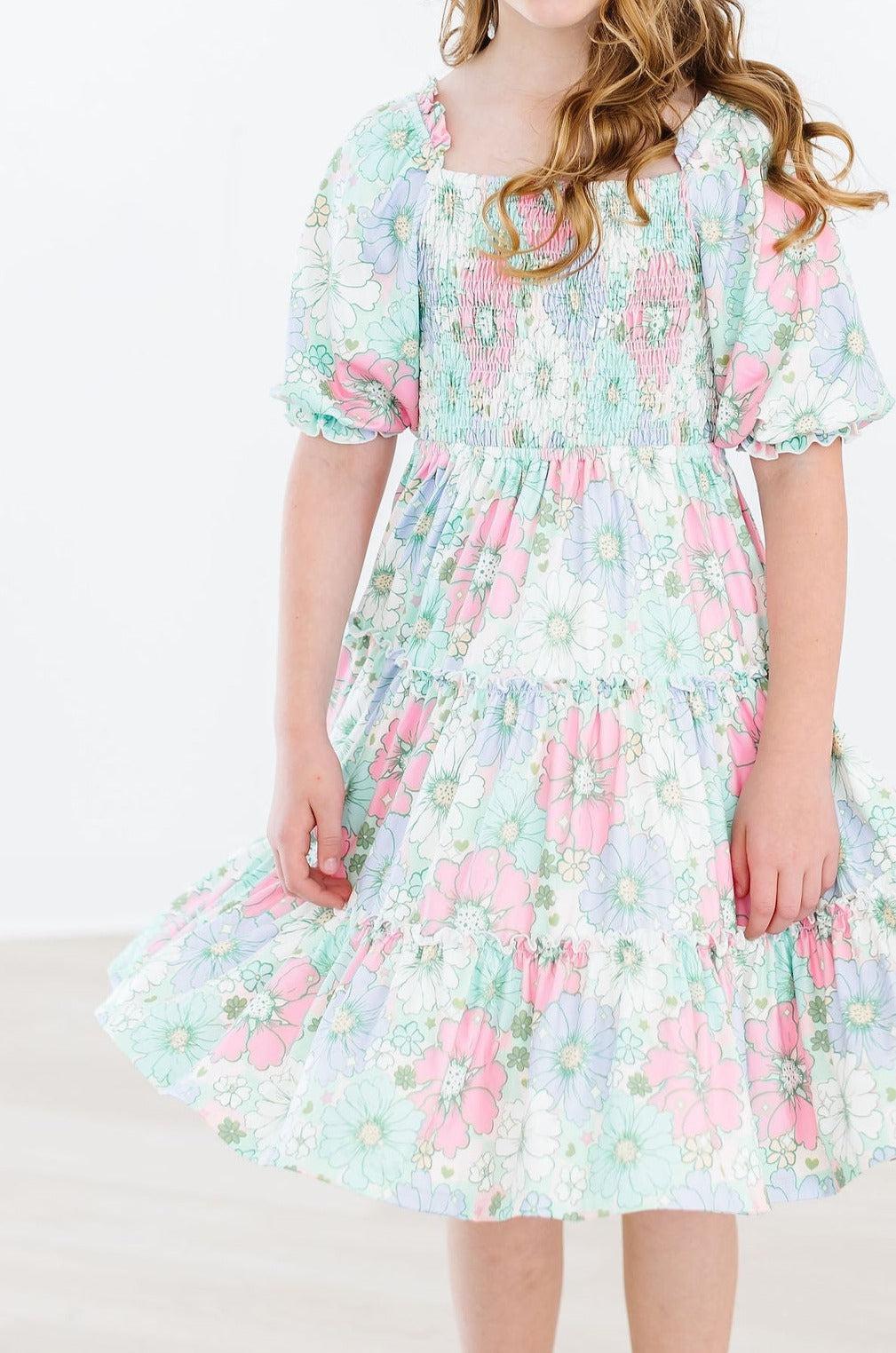 Minty Meadow Smocked Ruffle Dress 6