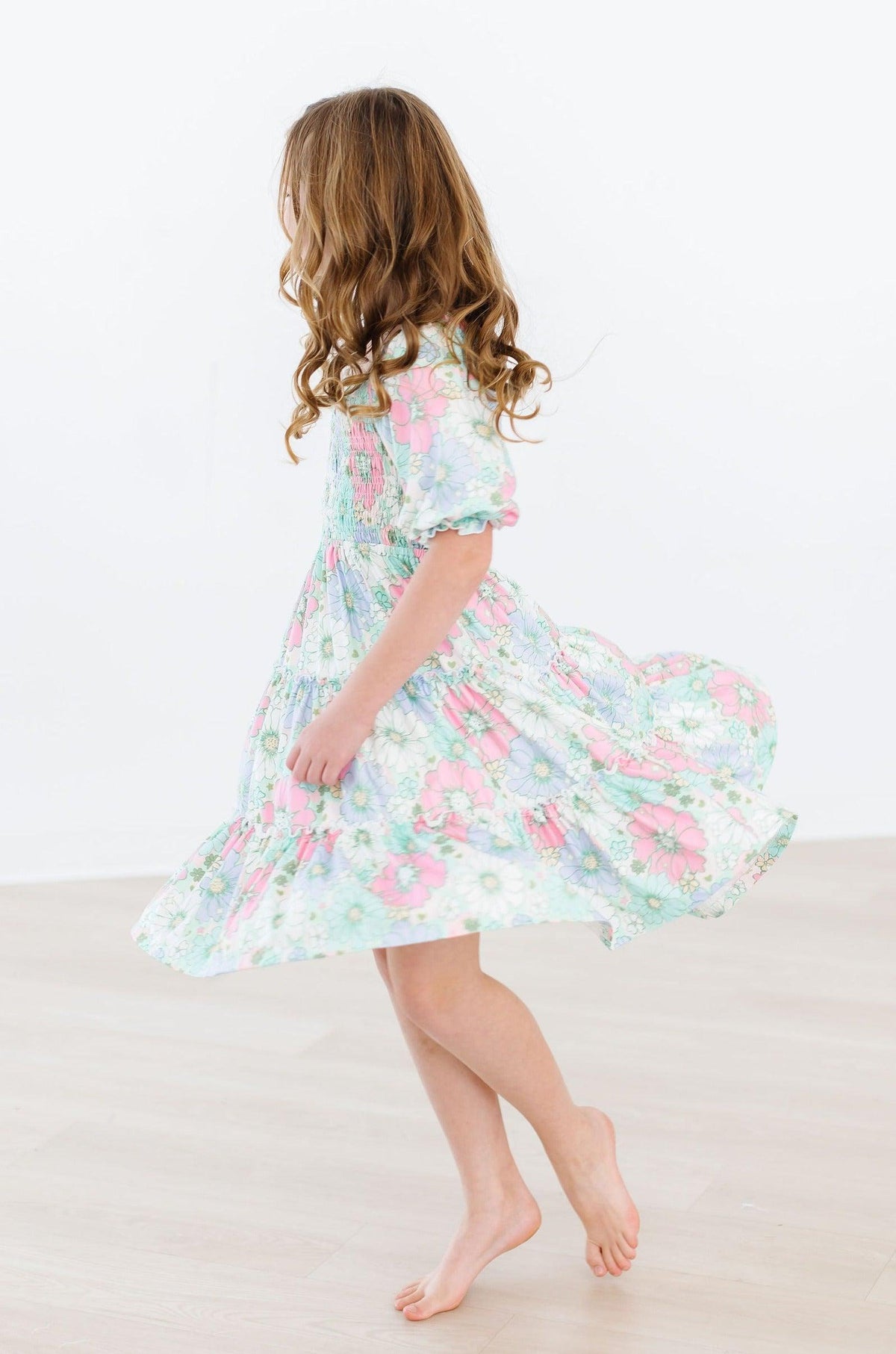Minty Meadow Smocked Ruffle Dress 8