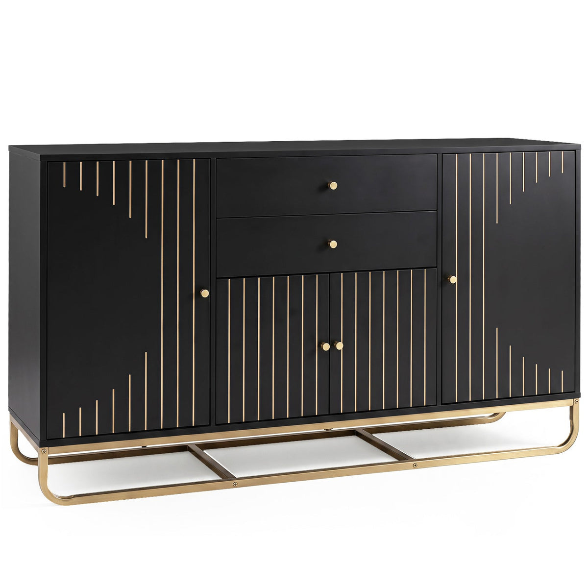 Modern Buffet Sideboard Cabinet with 2 Drawers & Adjustable Shelves 11