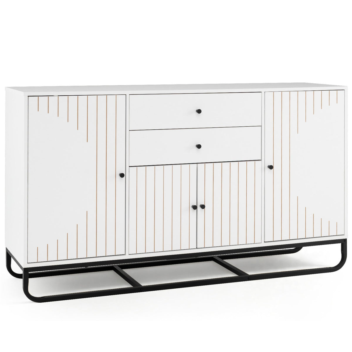 Modern Buffet Sideboard Cabinet with 2 Drawers & Adjustable Shelves 3