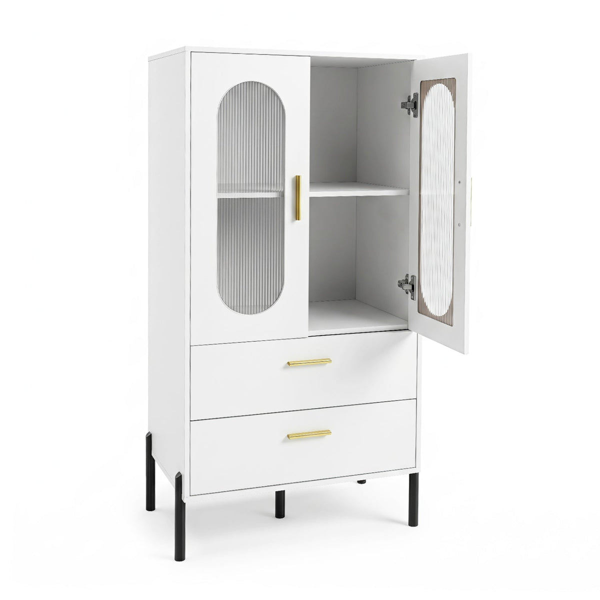Modern Sideboard Buffet Cabinet with Fluted Doors 3
