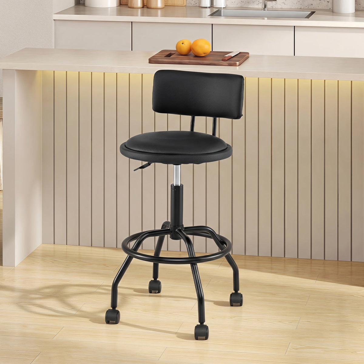 Swivel Bar Stool with Backrest - Height Adjustable 1