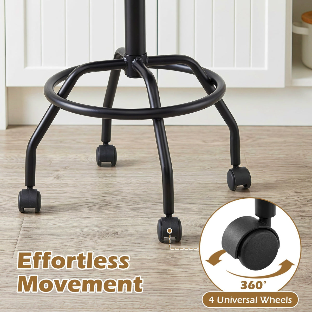 Swivel Bar Stool with Backrest - Height Adjustable 7