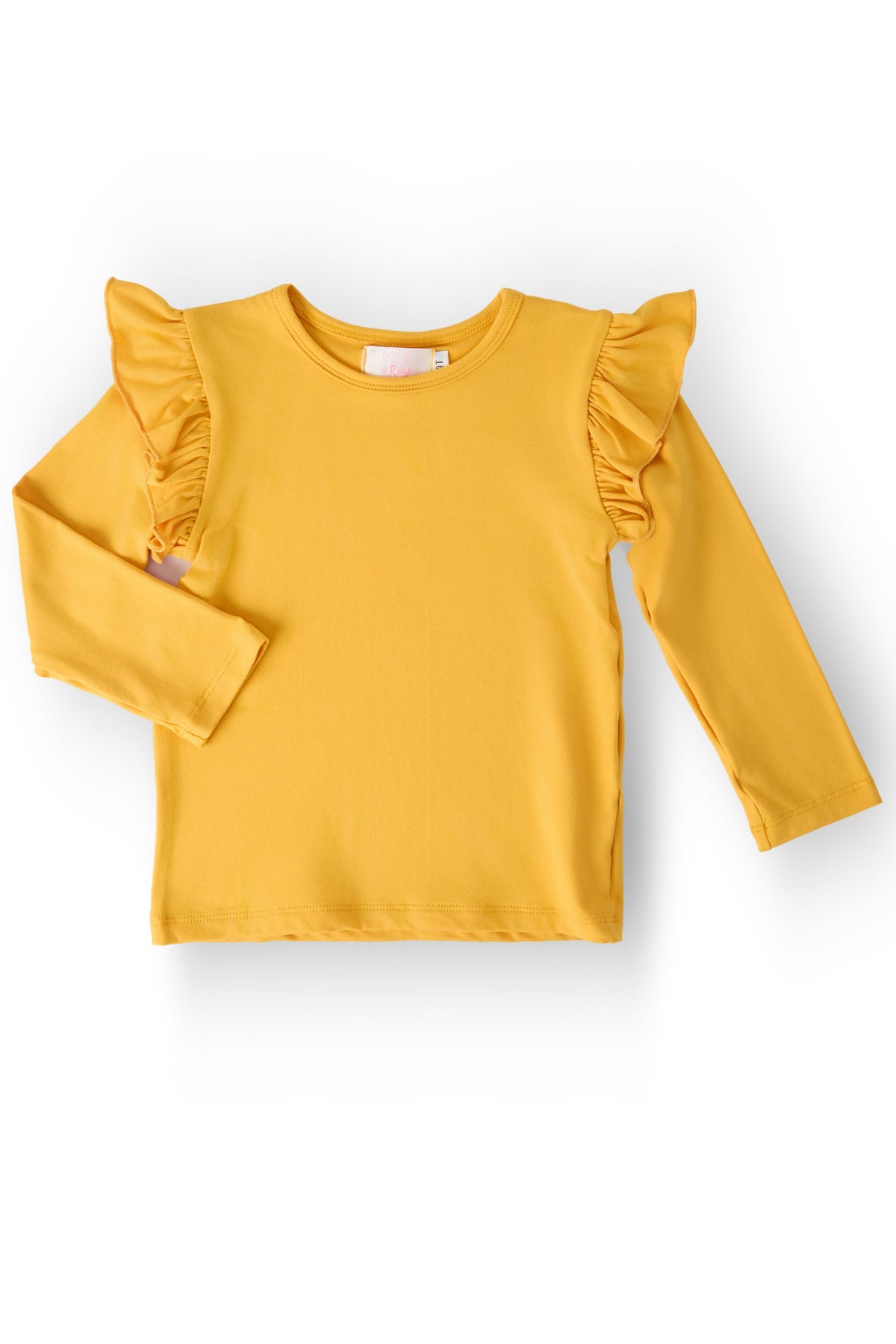 Mustard L/S Ruffle Tee 1