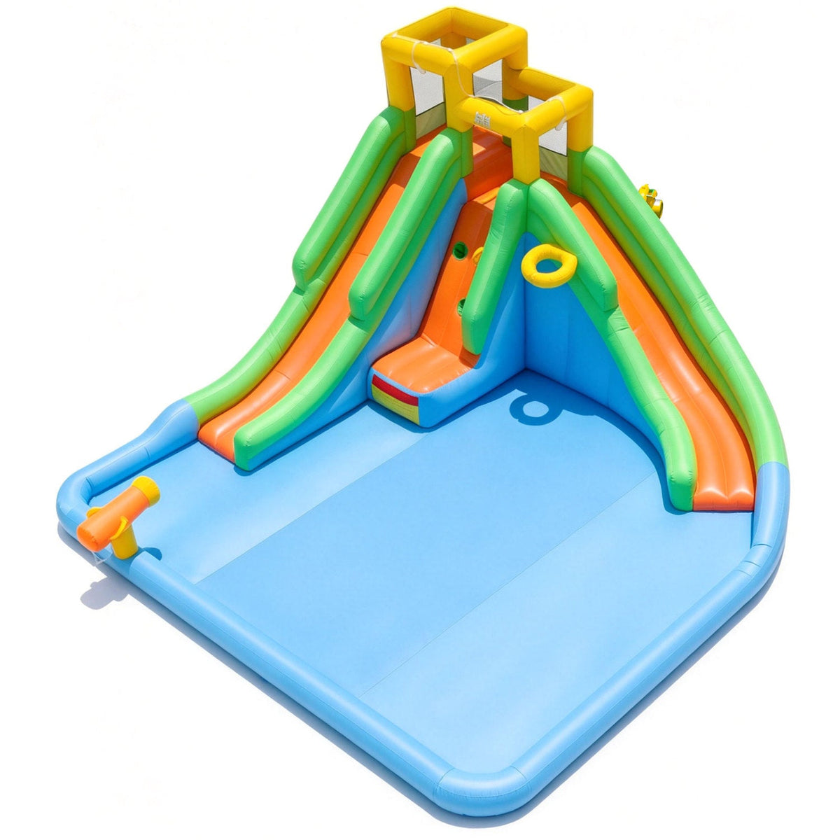 Inflatable Water Slide with Double Slides and Splash Pool 1