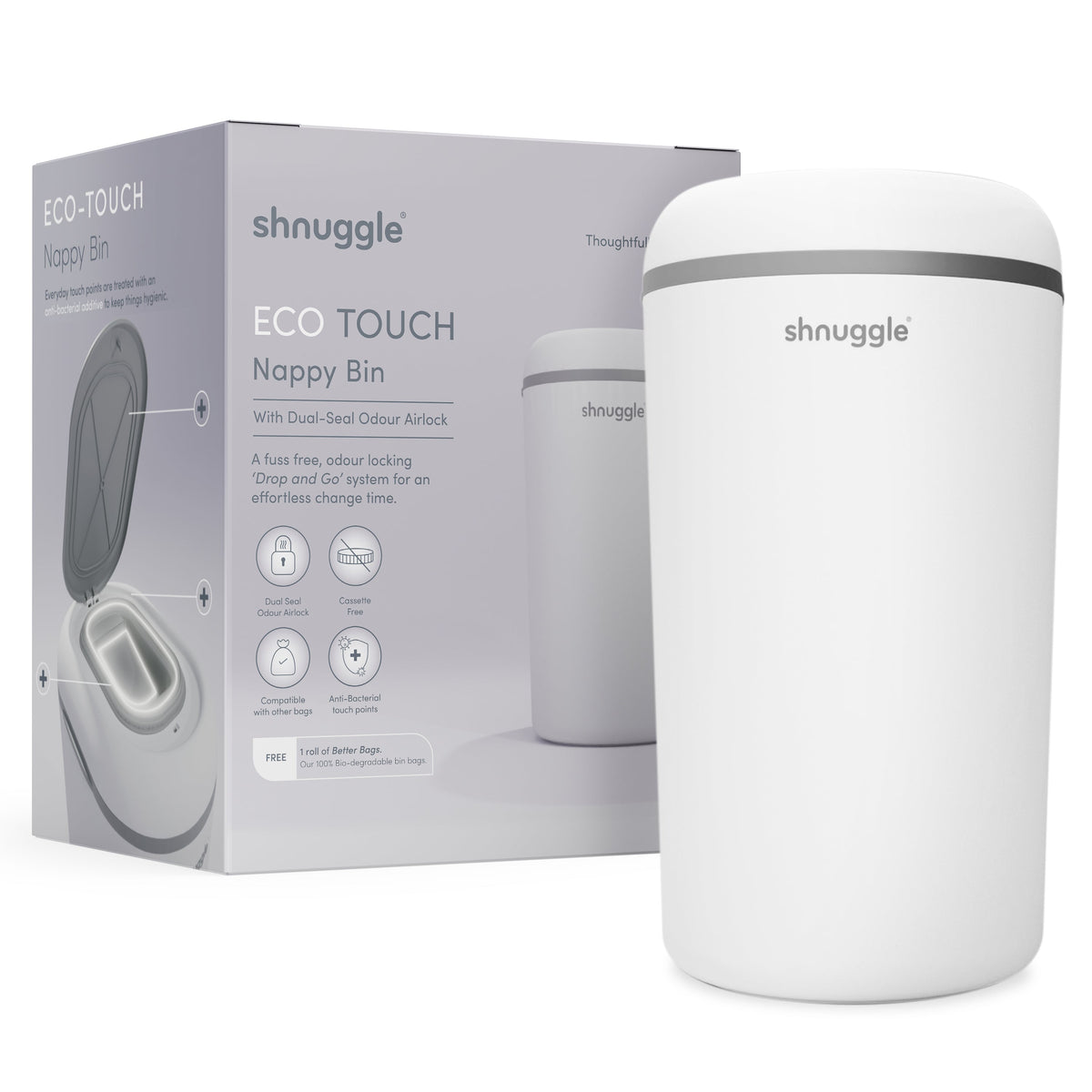 Shnuggle Eco-Touch Nappy Bin Diaper Pail 1