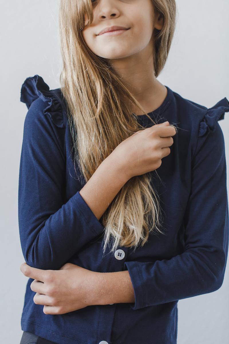 Navy Ruffle Cardigan 1