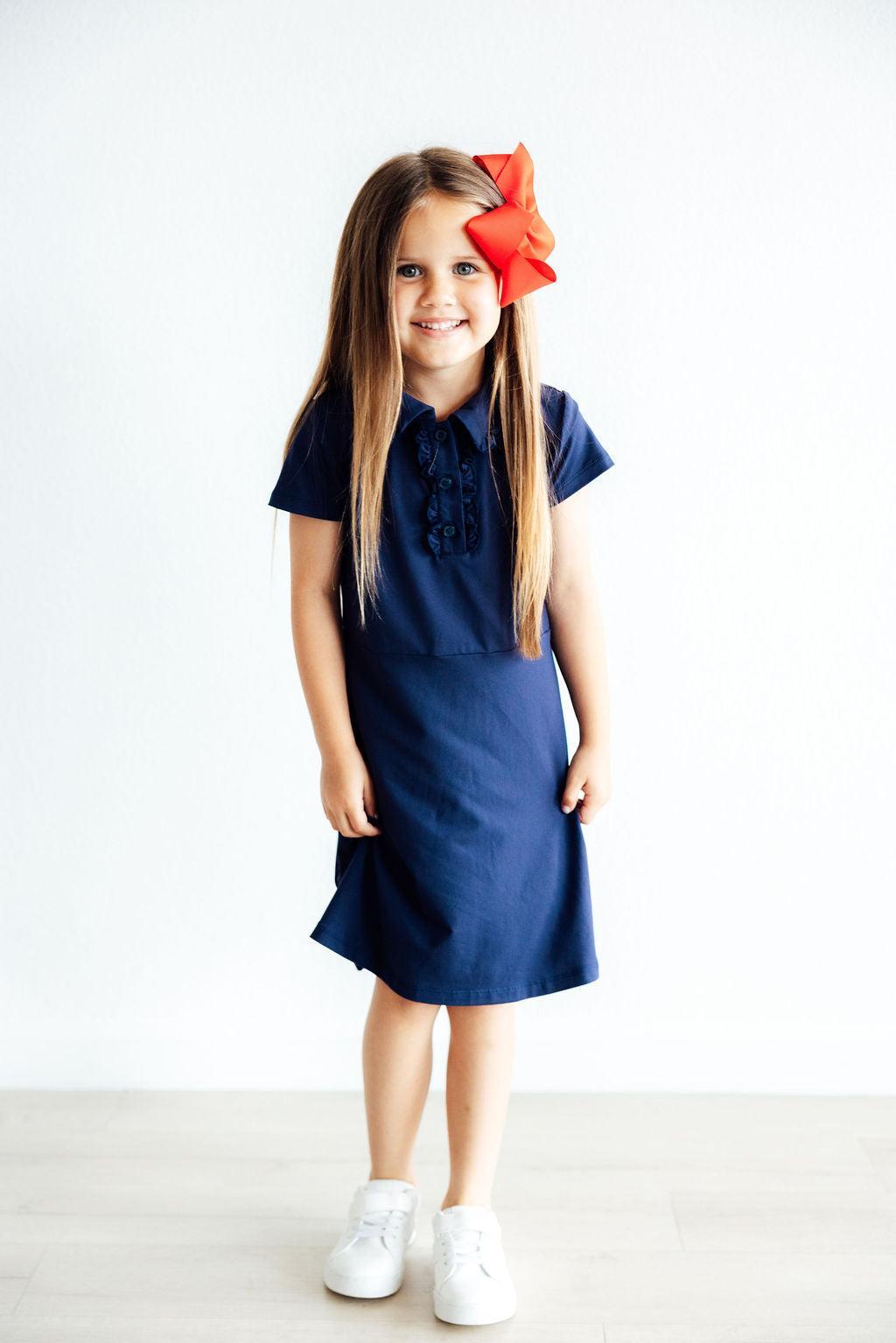 Navy S/S Polo Dress 2