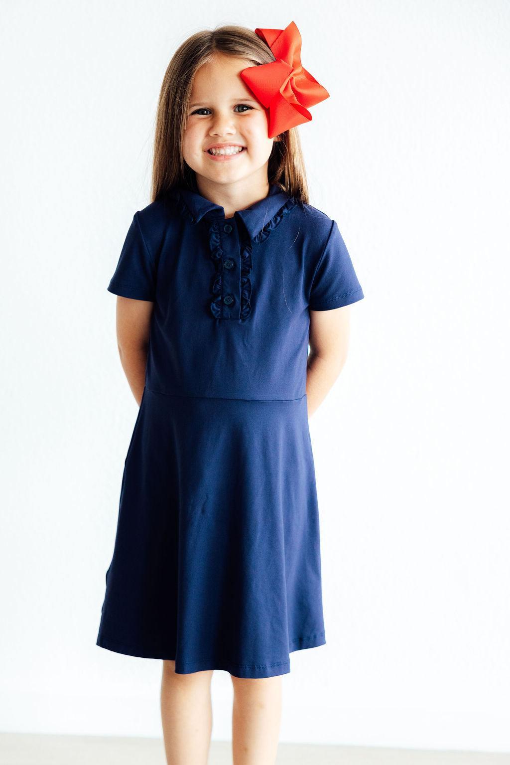 Navy S/S Polo Dress 1