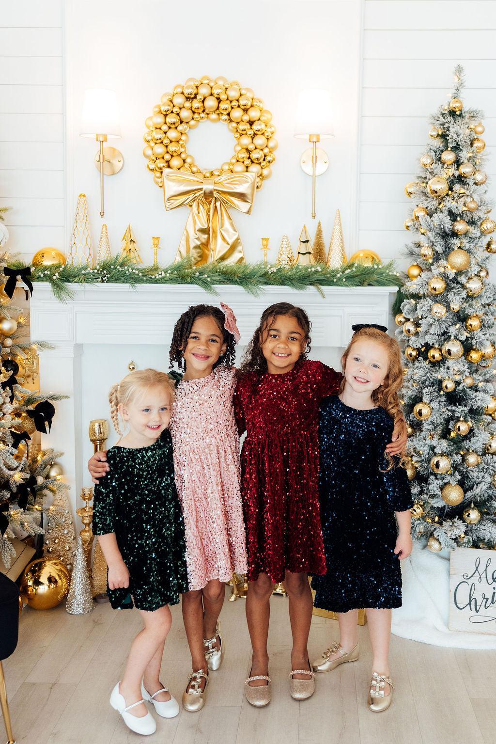 Cranberry Velvet Sequin Dress 3