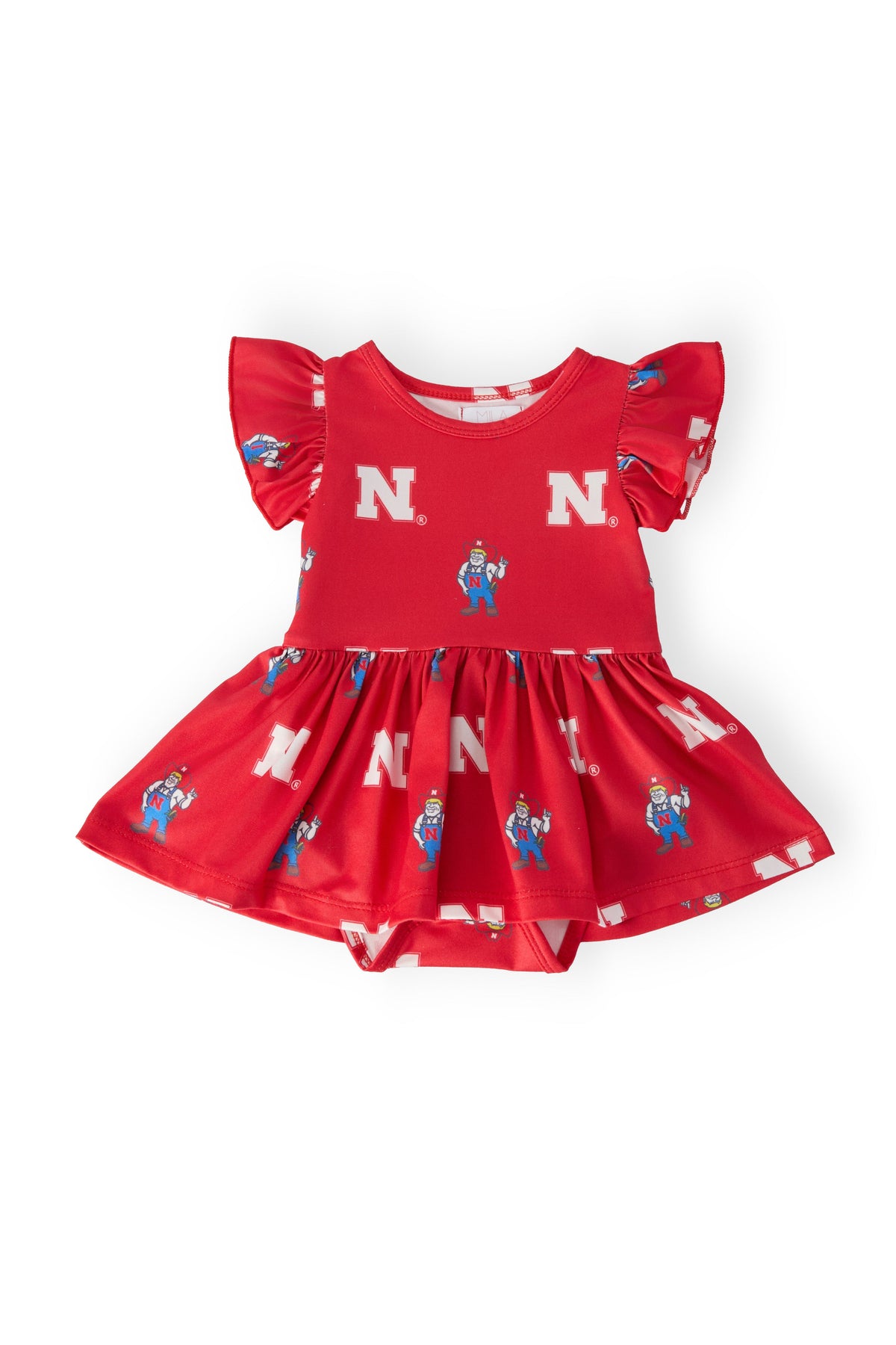 Nebraska Red Herbie Husker S/S Flutter Twirl Bodysuit 1