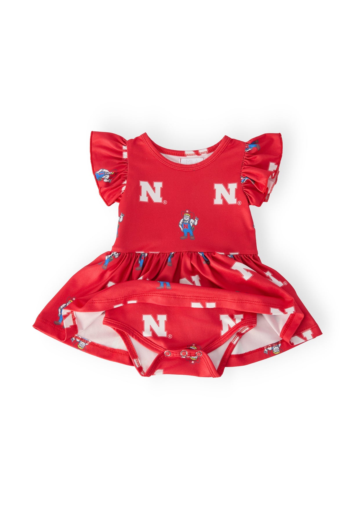 Nebraska Red Herbie Husker S/S Flutter Twirl Bodysuit 2
