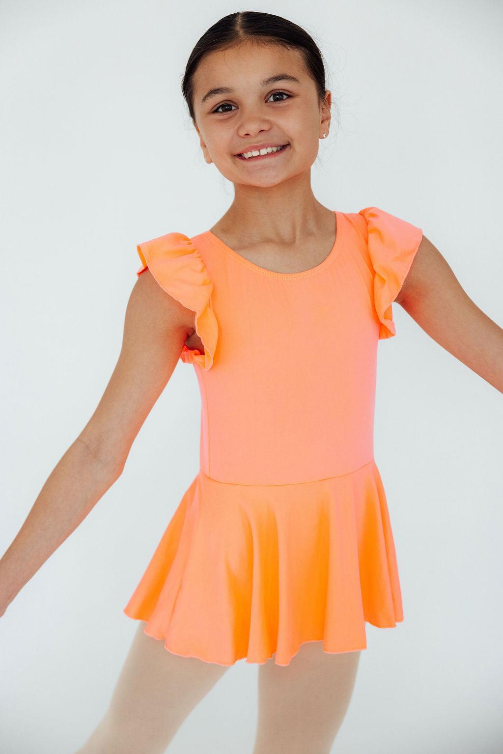 Neon Coral S/S Twirl Leotard 3