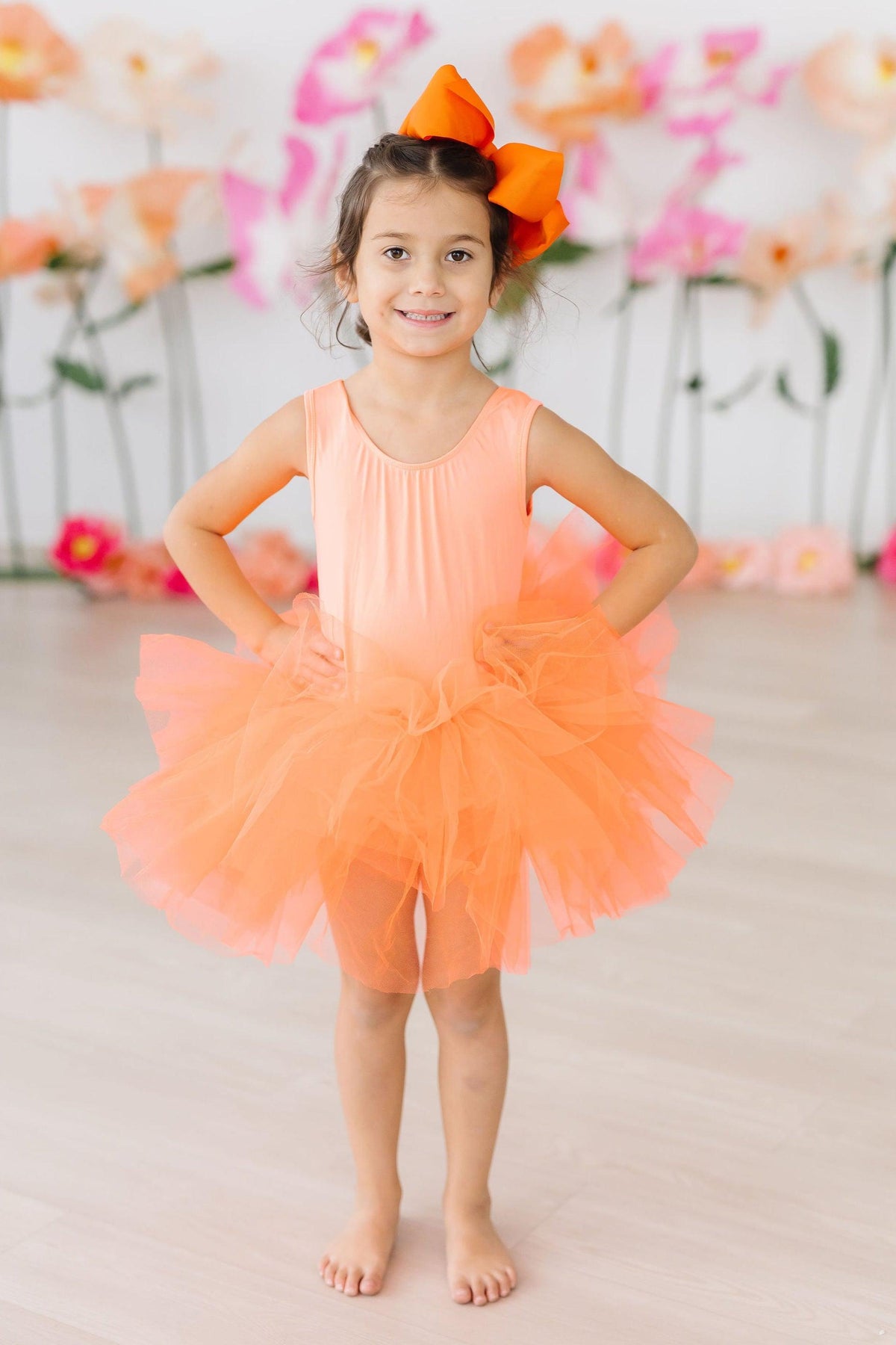 Neon Coral Tank Tutu Leotard 3