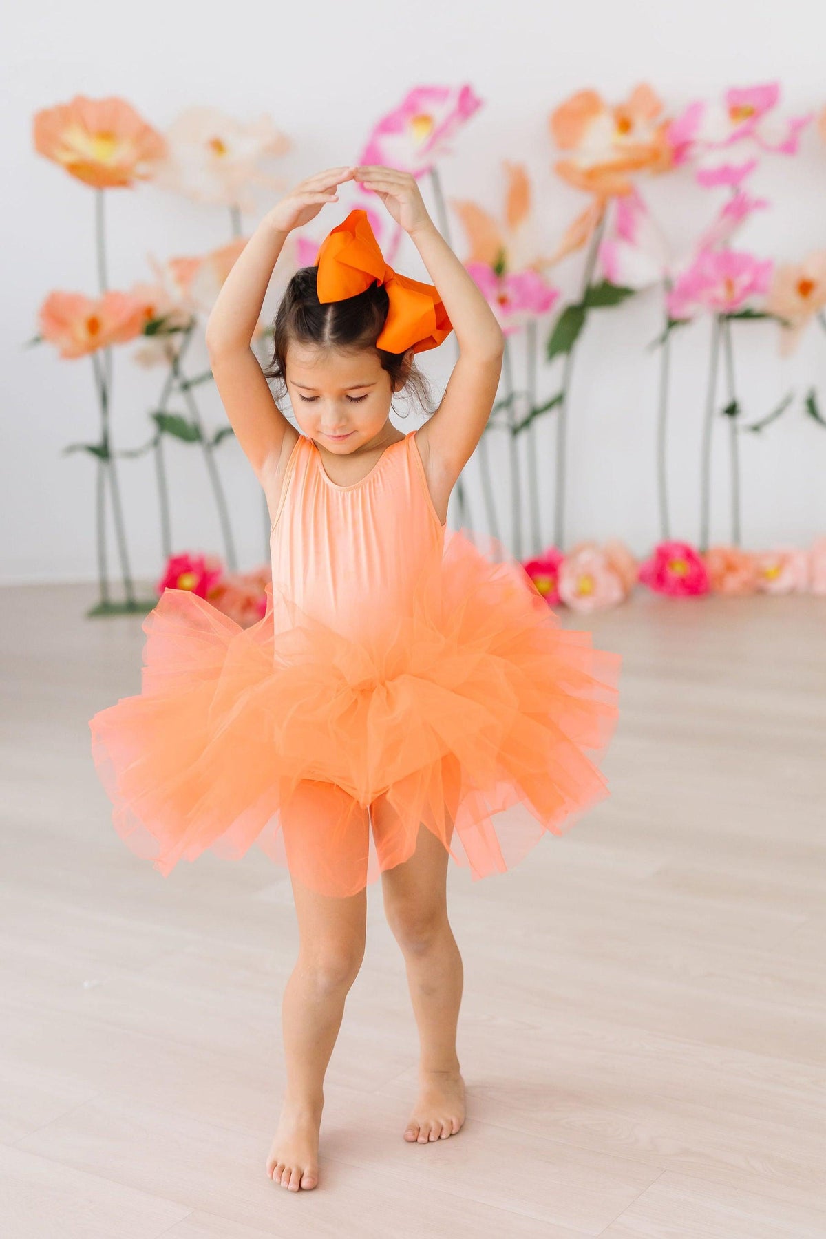 Neon Coral Tank Tutu Leotard 1