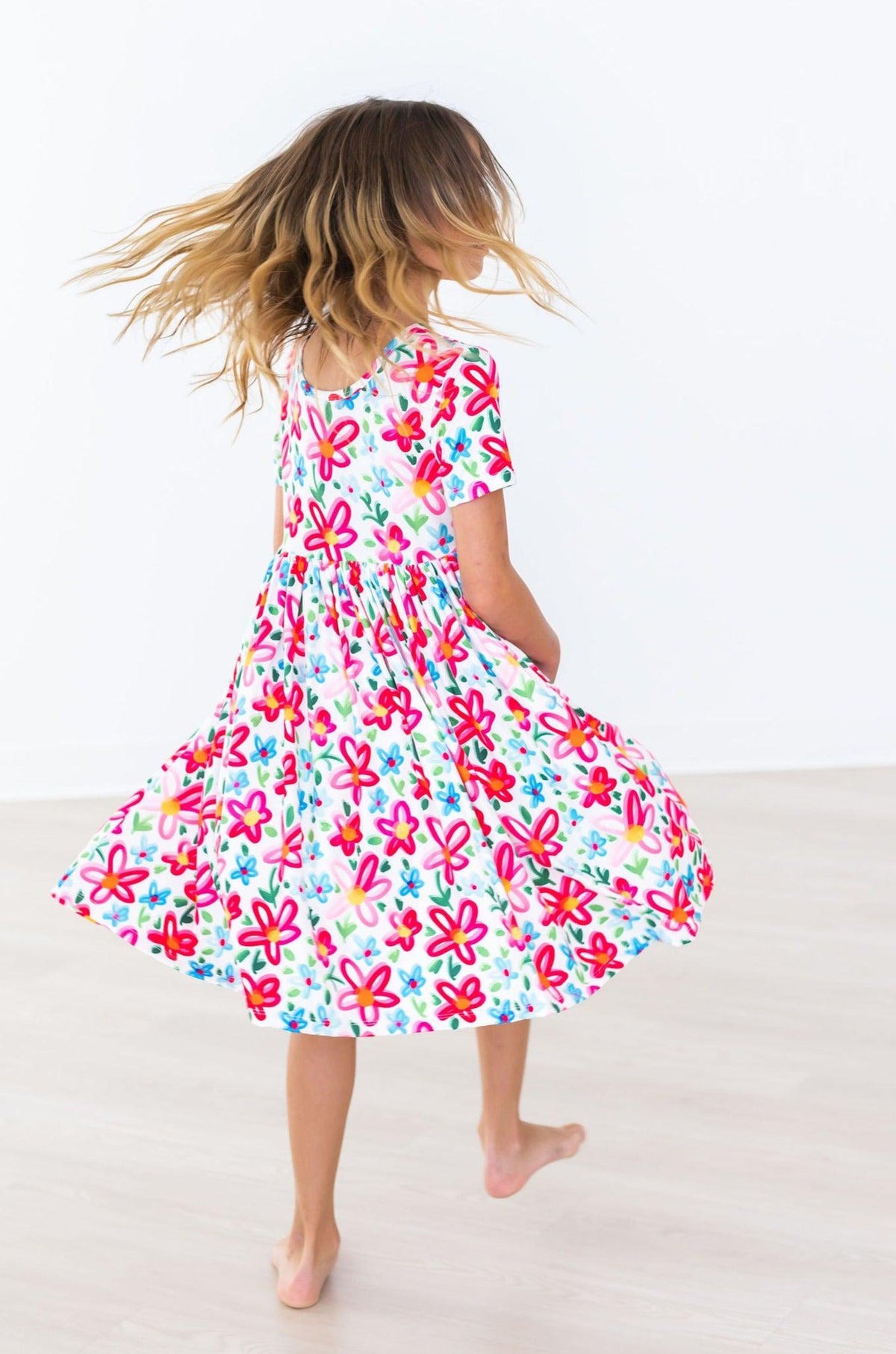 Neon Floral S/S Pocket Twirl Dress 2