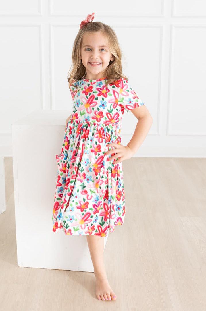 Neon Floral S/S Pocket Twirl Dress 4