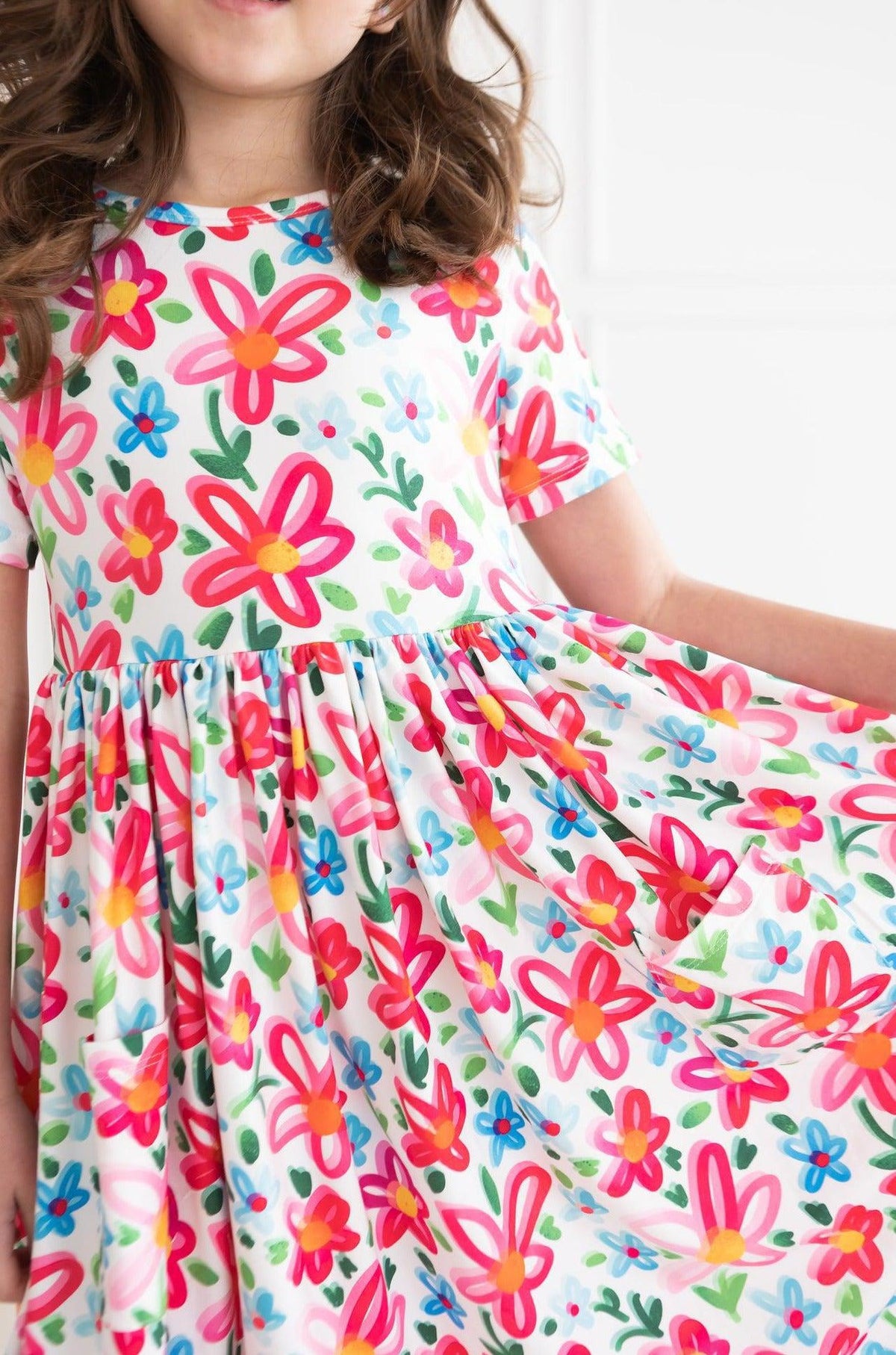Neon Floral S/S Pocket Twirl Dress 5