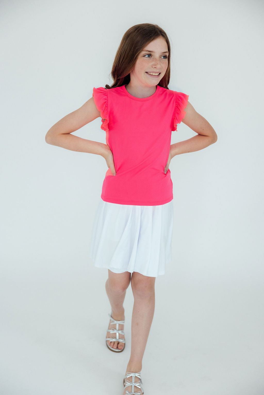 Neon Pink S/S Ruffle Tee 3