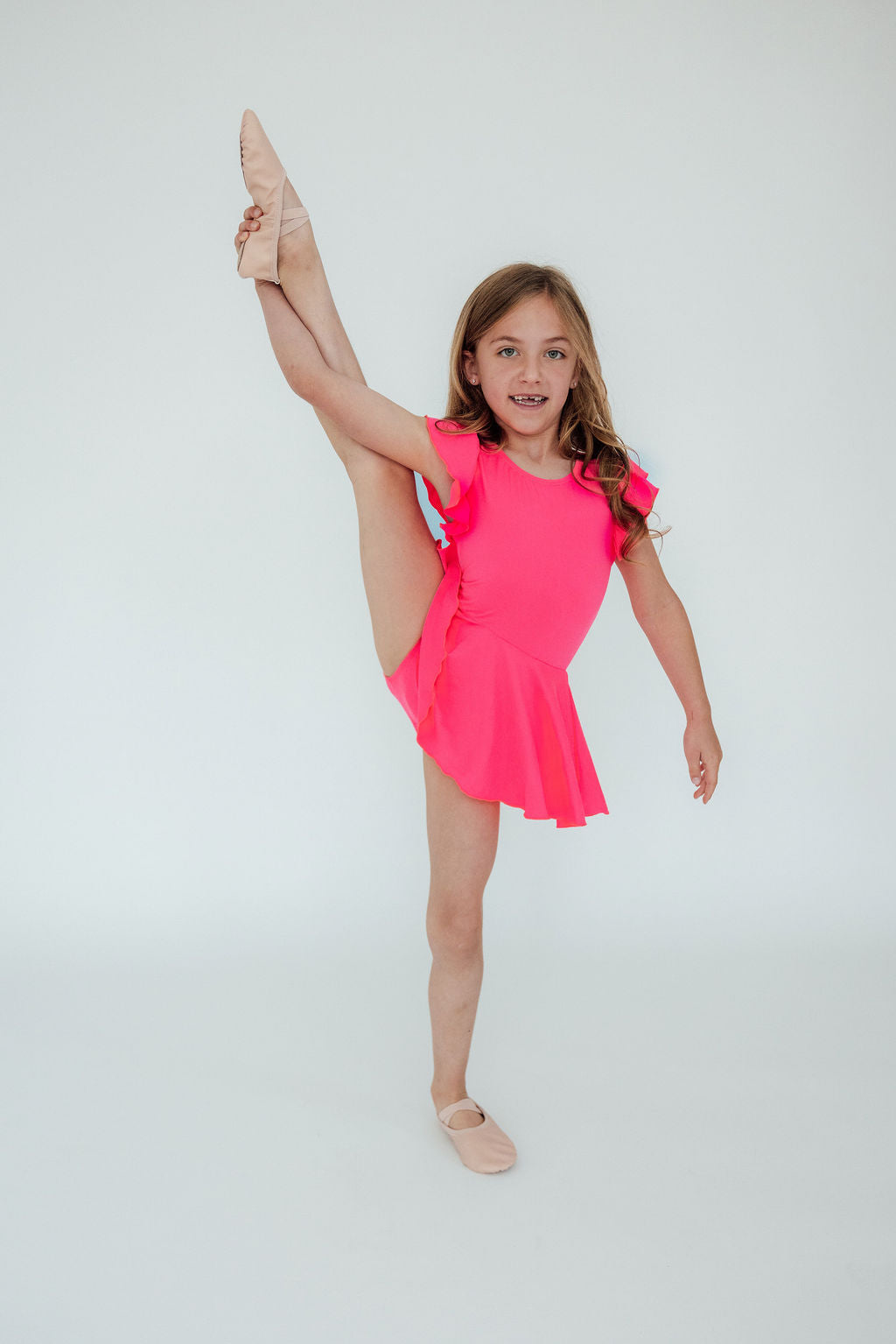 Neon Pink S/S Twirl Leotard 3