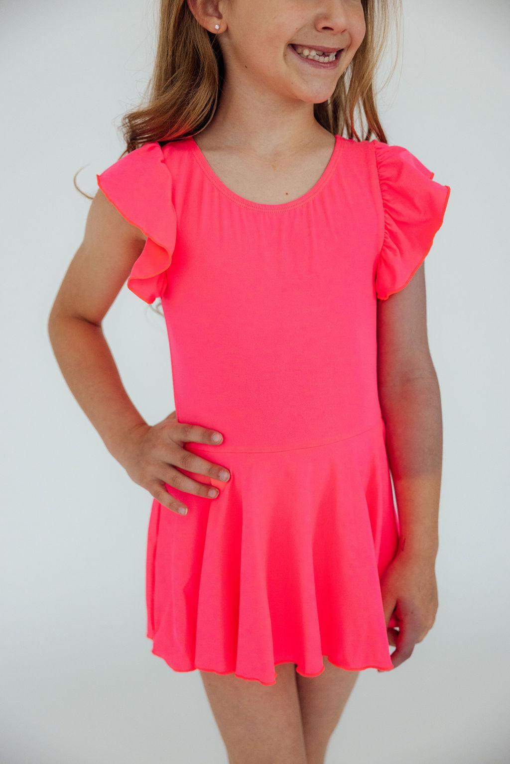 Neon Pink S/S Twirl Leotard 4