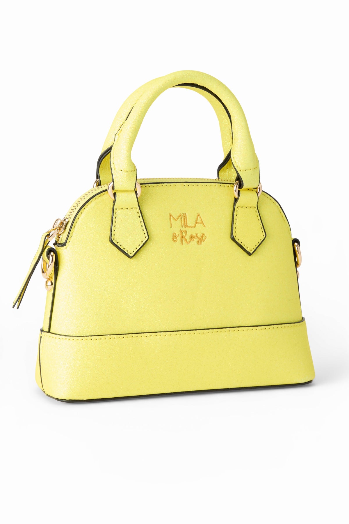Neon Yellow Glitter Girl's Crossbody Purse 1