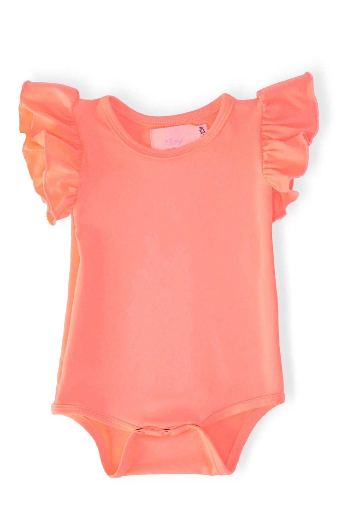 Neon Coral S/S Flutter Bodysuit 1