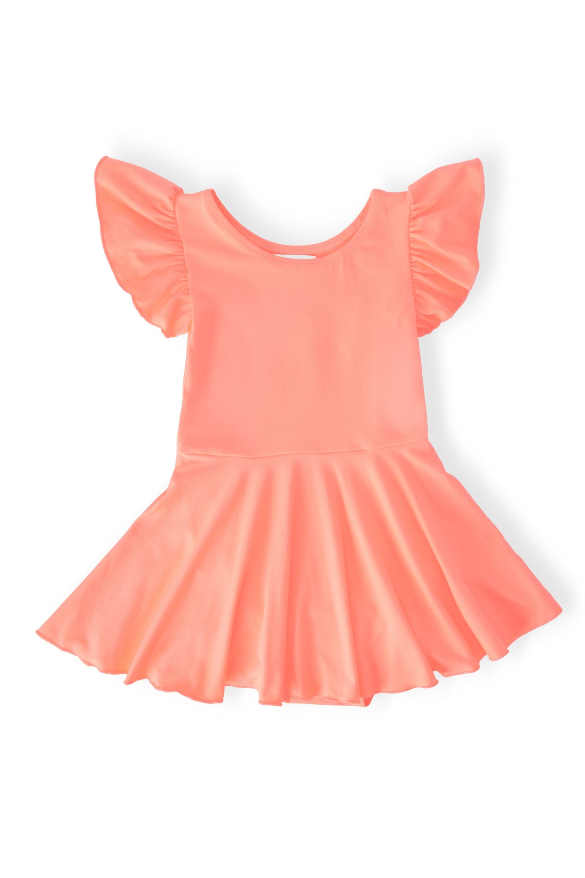Neon Coral S/S Twirl Leotard 1