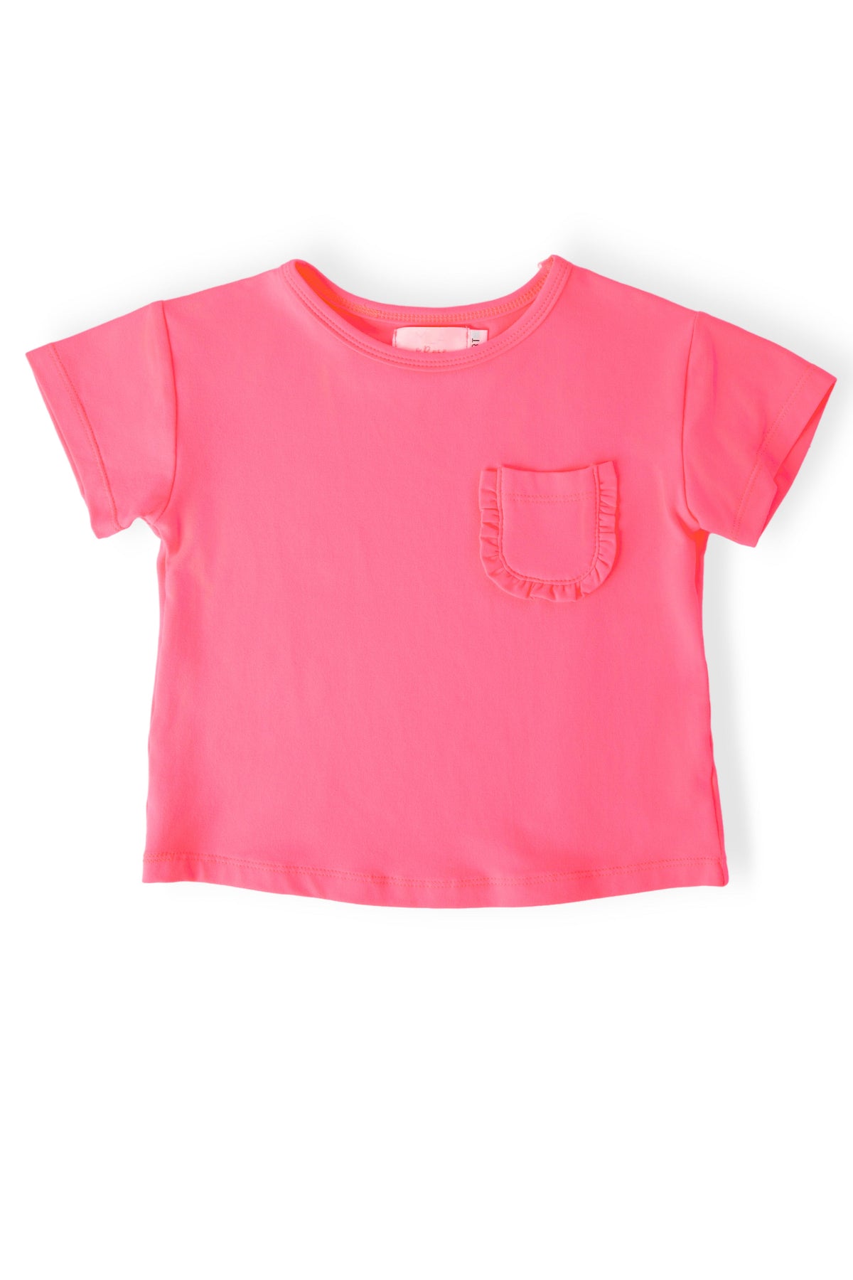 Neon Pink Ruffle Pocket Tee 1